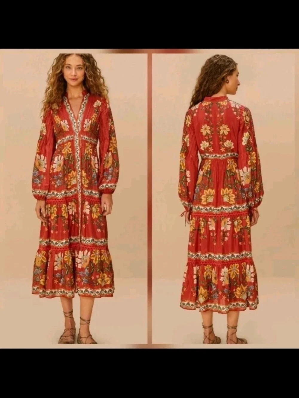 FARM Rio Red Maxidress - Picture 1 of 4